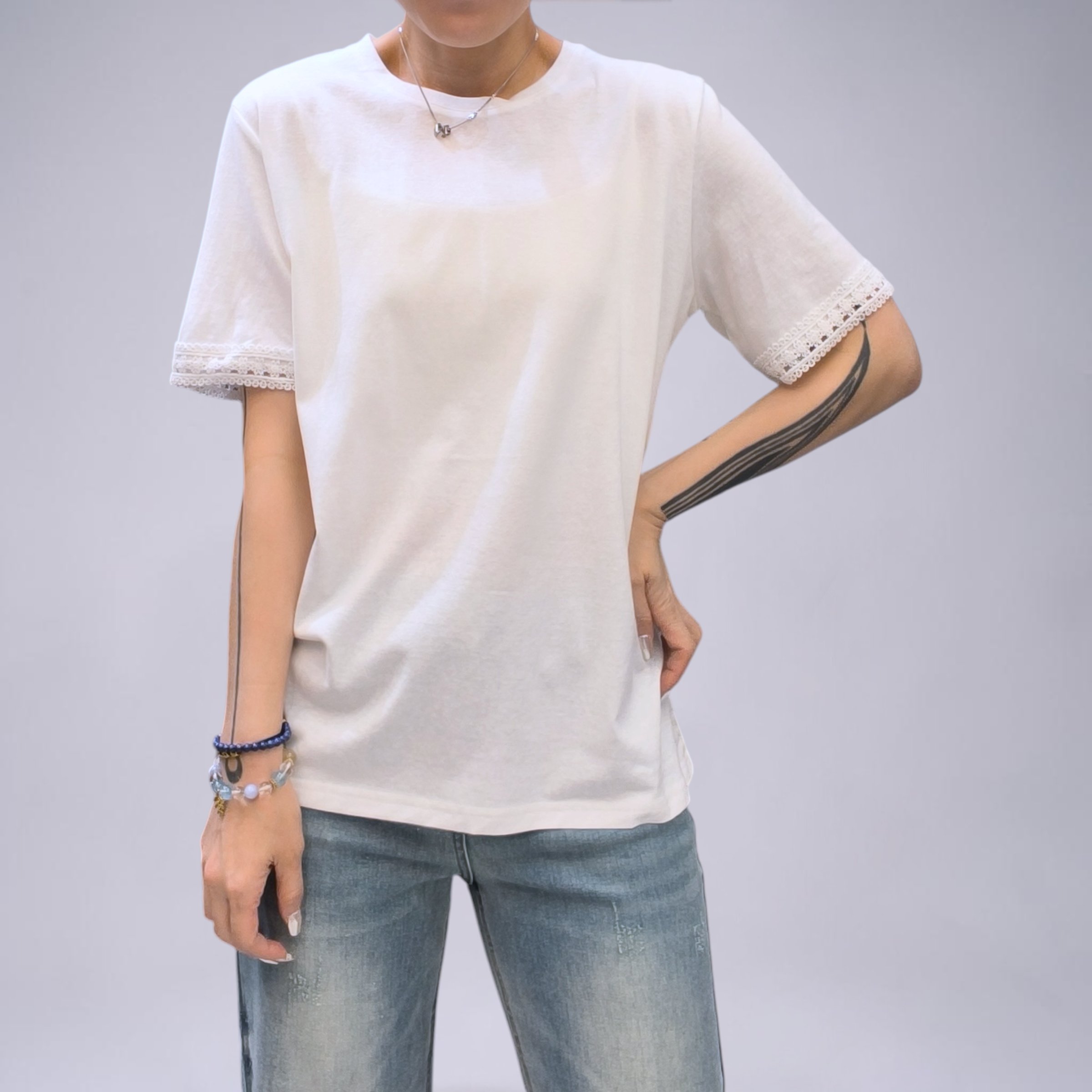 背V蕾絲T