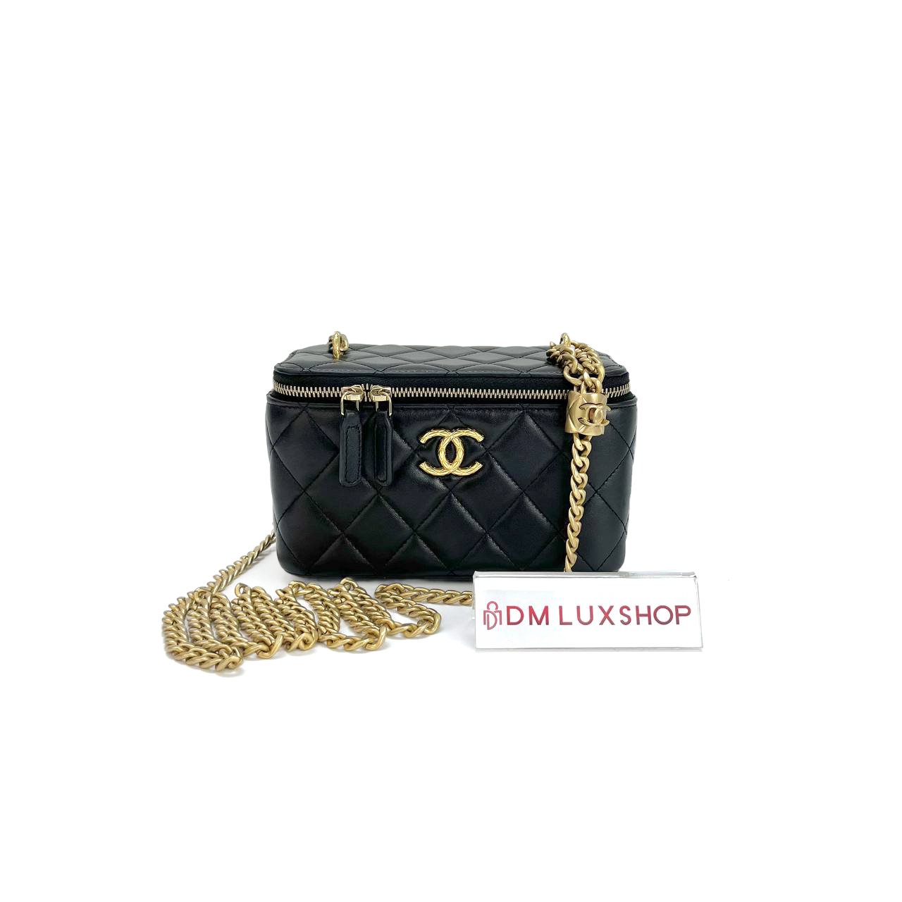 Chanel 22K Black Vanity Case GHW (Microchip)