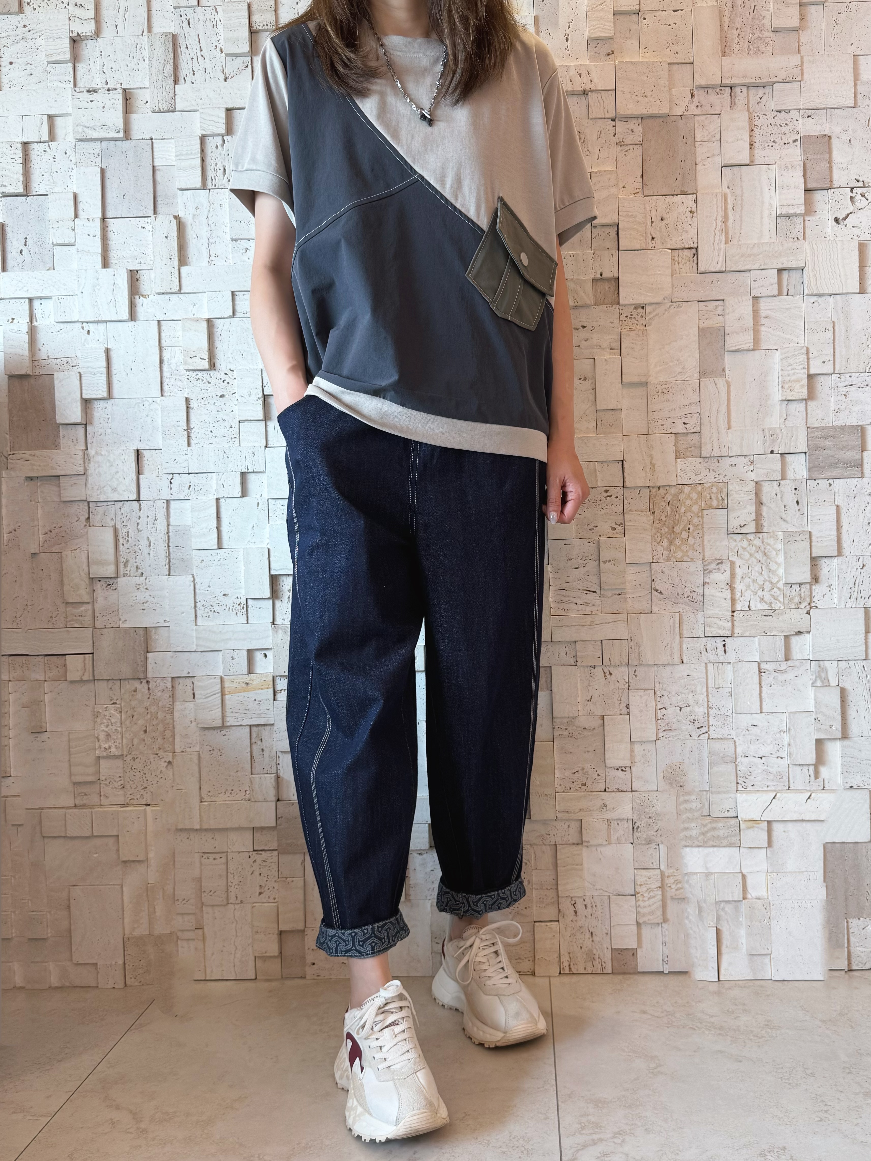 #2089 撞色拼布Top