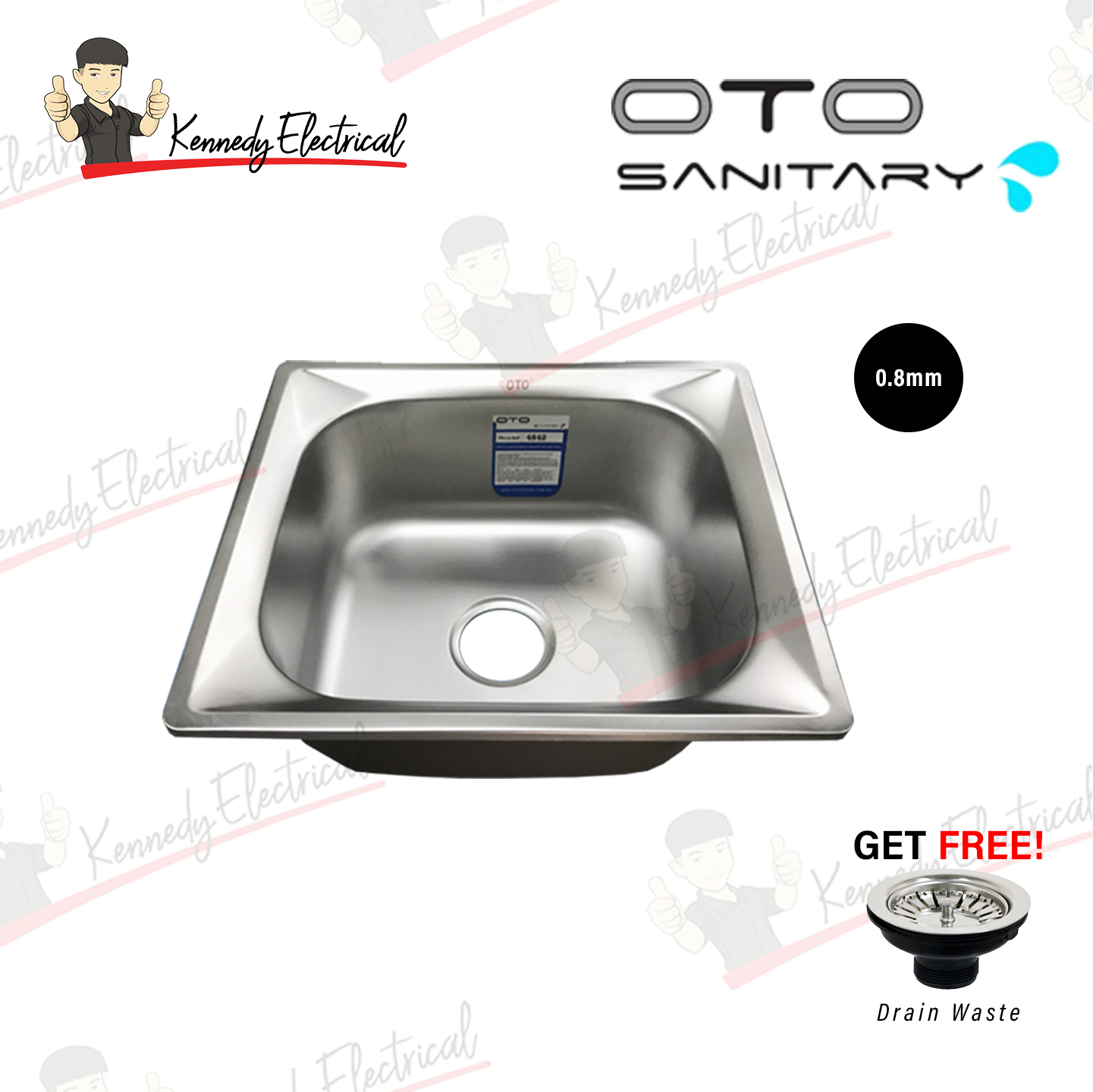 Otosani Stainless Steel Single Bowl Kitchen Sink (4842-S#) OTO4842