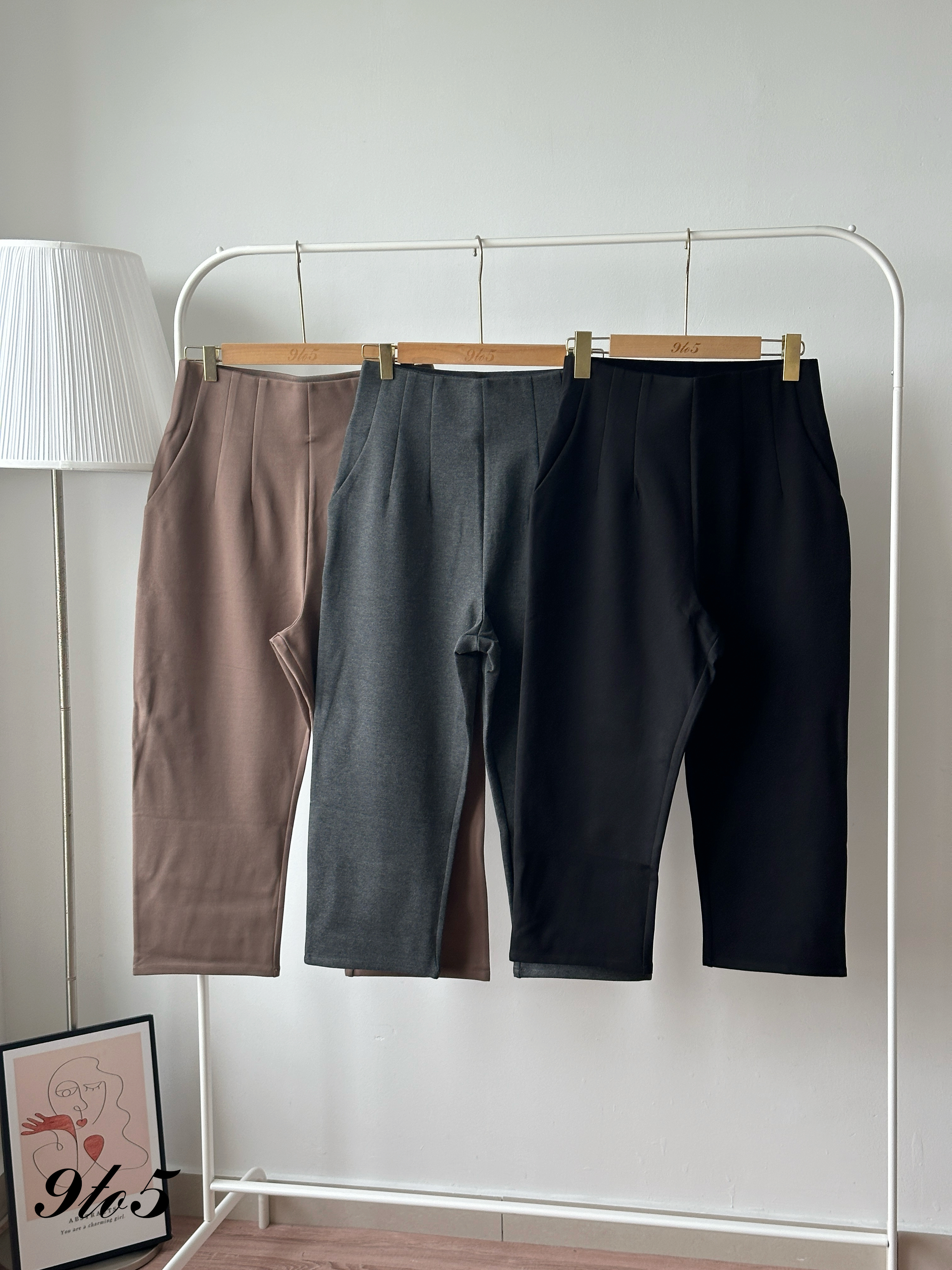 S1963 Cropped Straight Pants - 3 Colors 