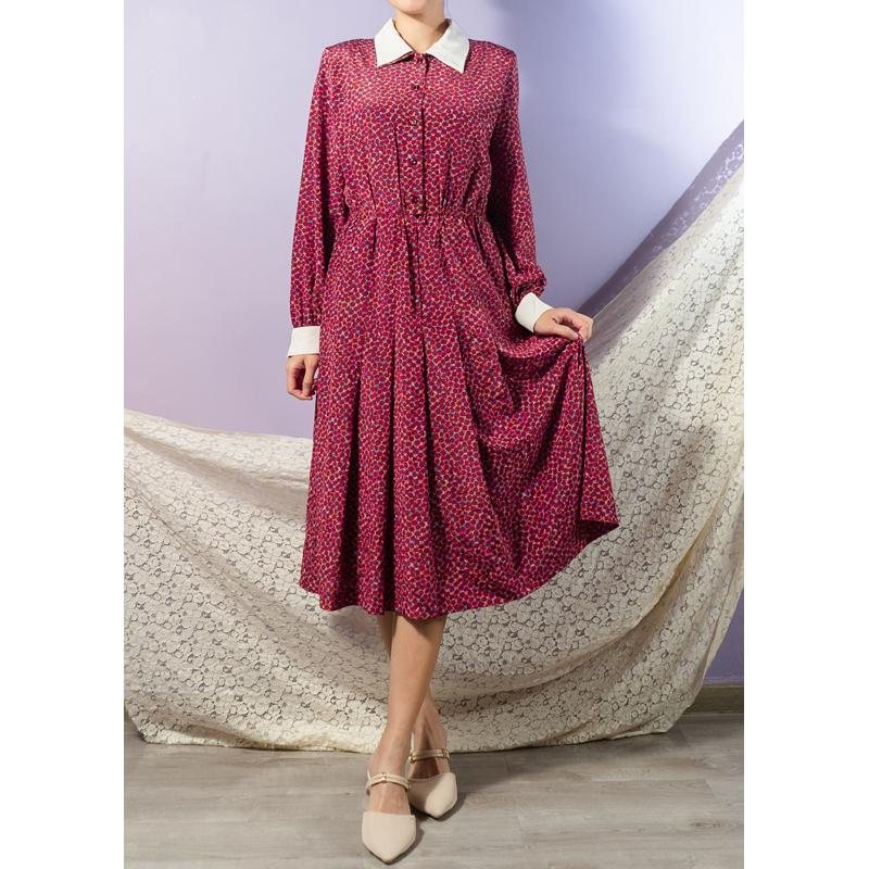 Vintage Japanese Funky Geometric Pattern Shirt Dress with White Collar and Cuffs(MT1608-118)
