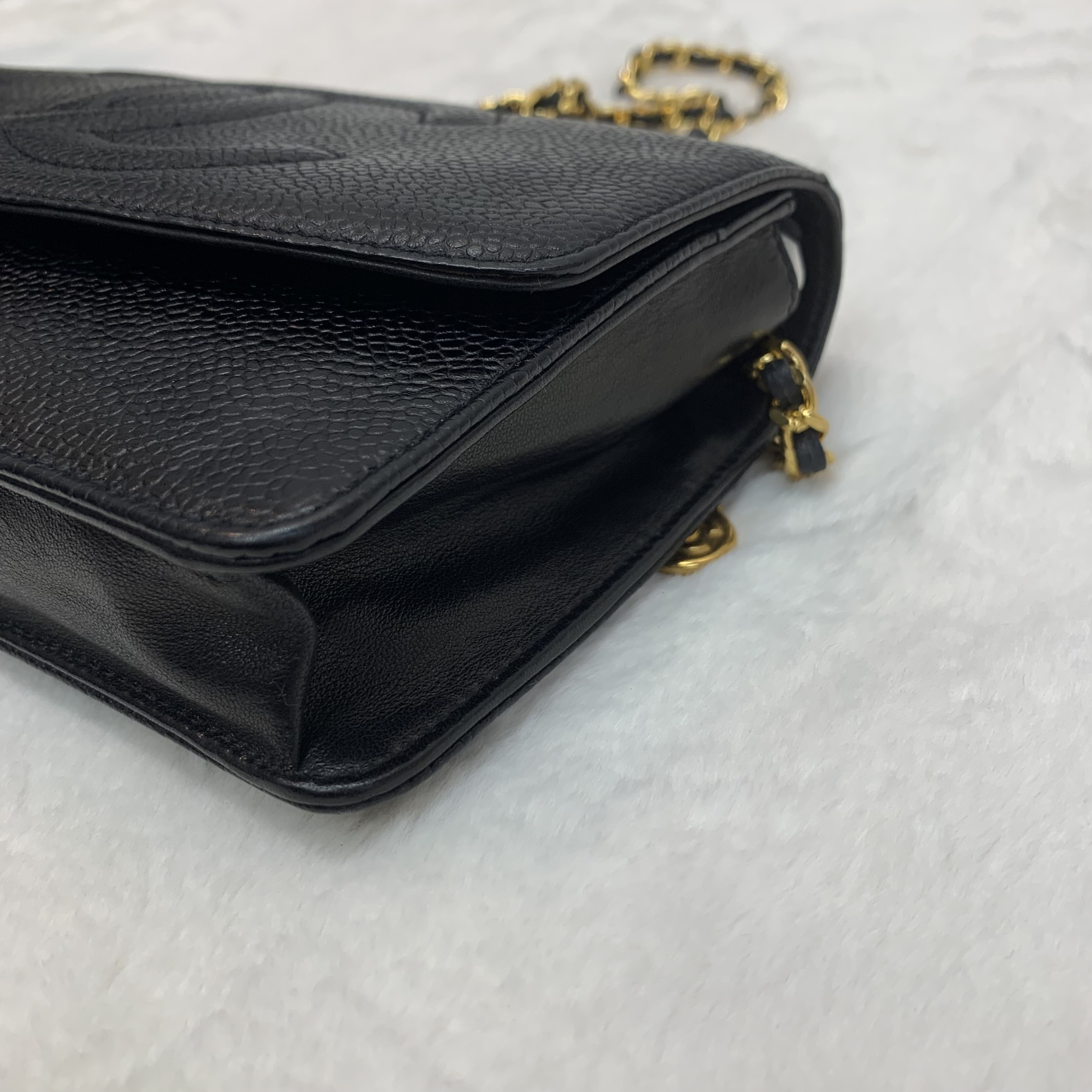 Chanel 黑色魚子醬牛皮woc