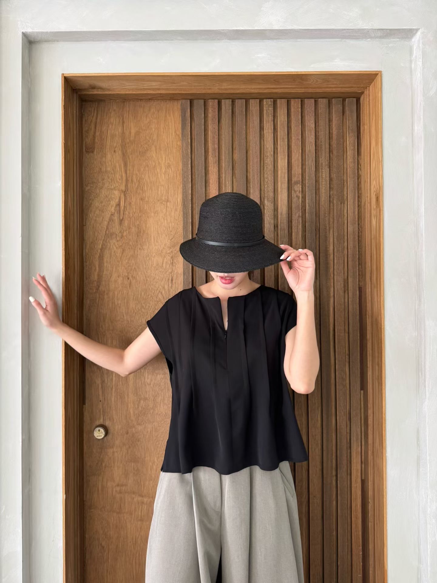 MG23_05 蝙蝠拉鍊TOP (3色)