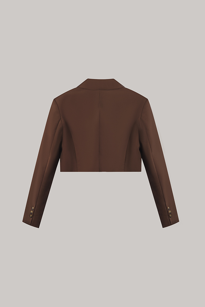 Chocolate Brown Cropped Blazer