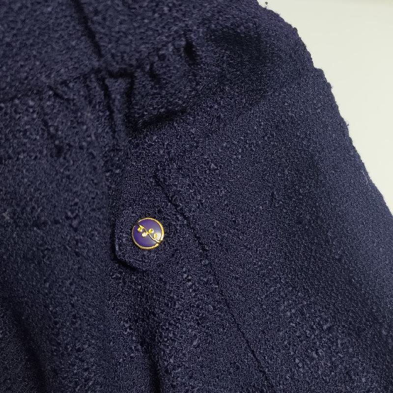 Vintage Japanese Femina Rosa Navy Blue Front Pleat A-Line Skirt - Waist 24"(MT1541-14)