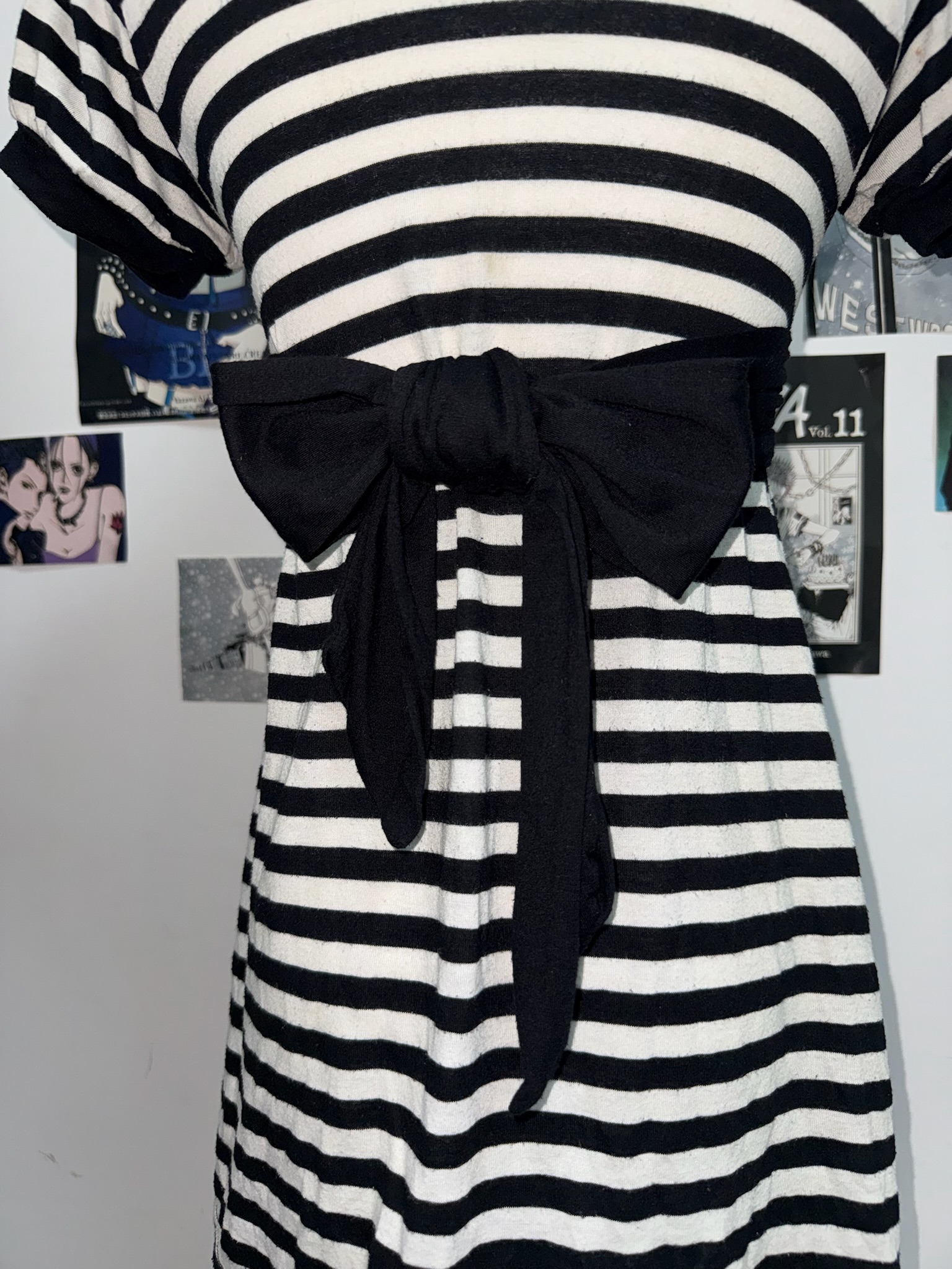 Criss-Cross Neck 2-in-1 Striped Dress