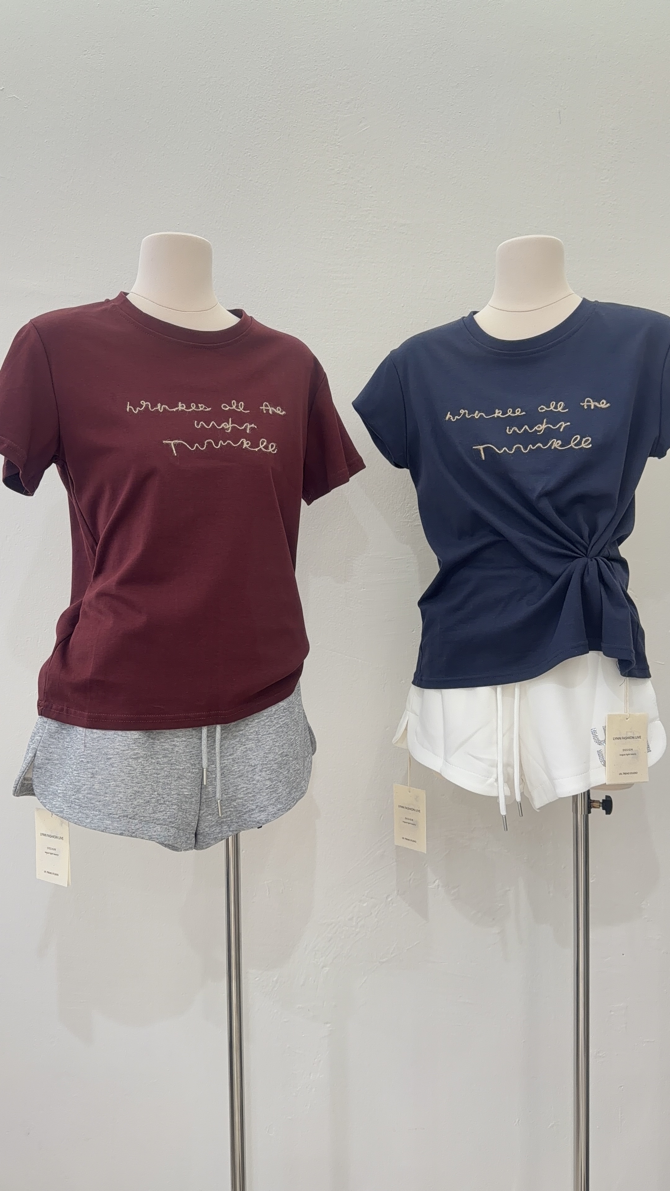 6727 韩系工艺刺绣字母短袖