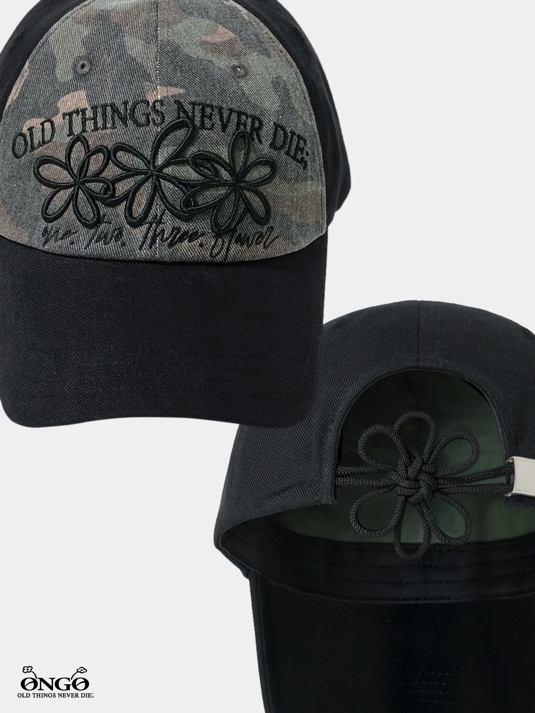 THREE FLOWER TWO-TONE CAP (2026 Ver.)｜온고 ONGO old things never die 【預購】