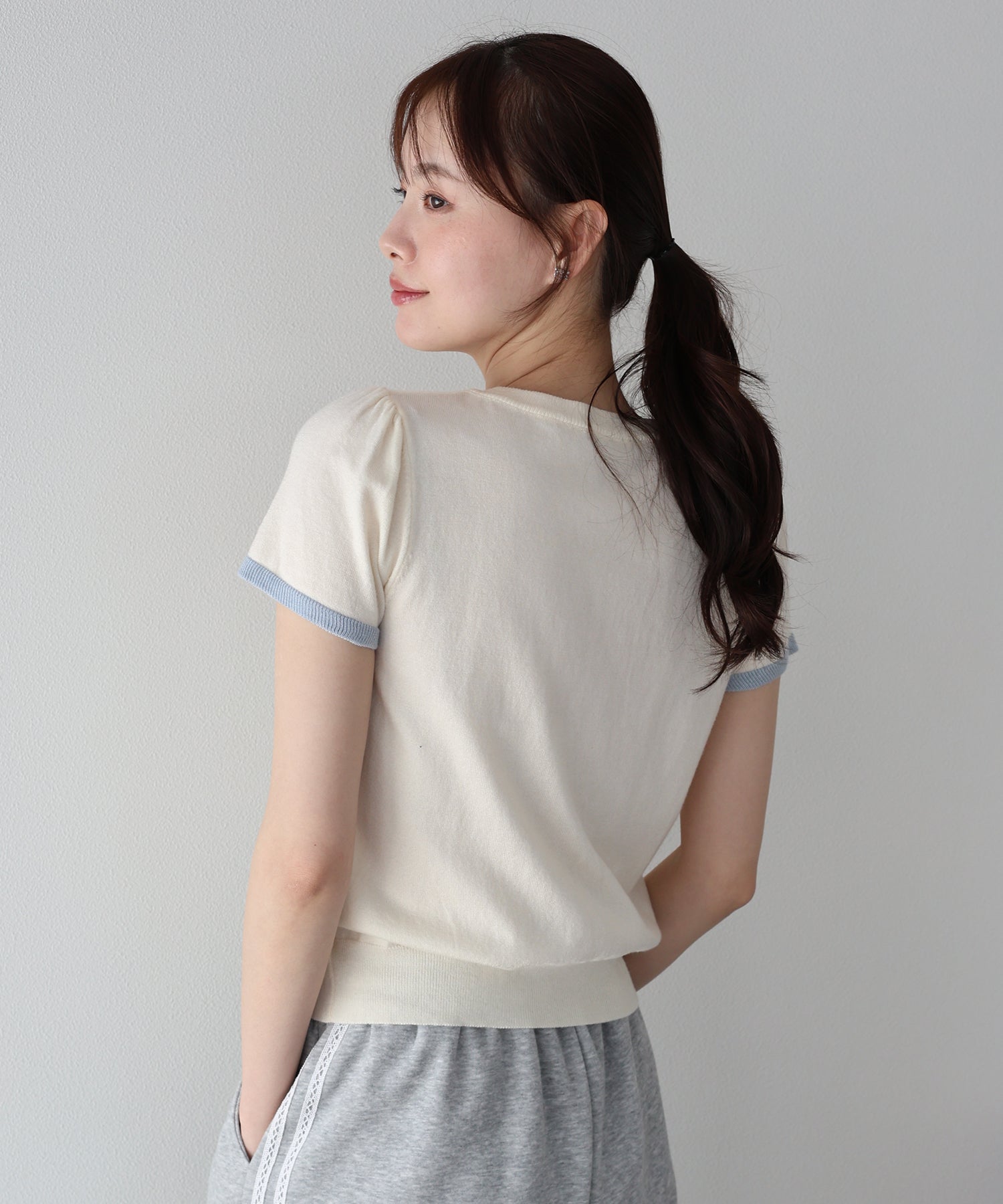 <JP> 蝴蝶結刺繡珍珠鈕 cardigan * 3色入 <預購>