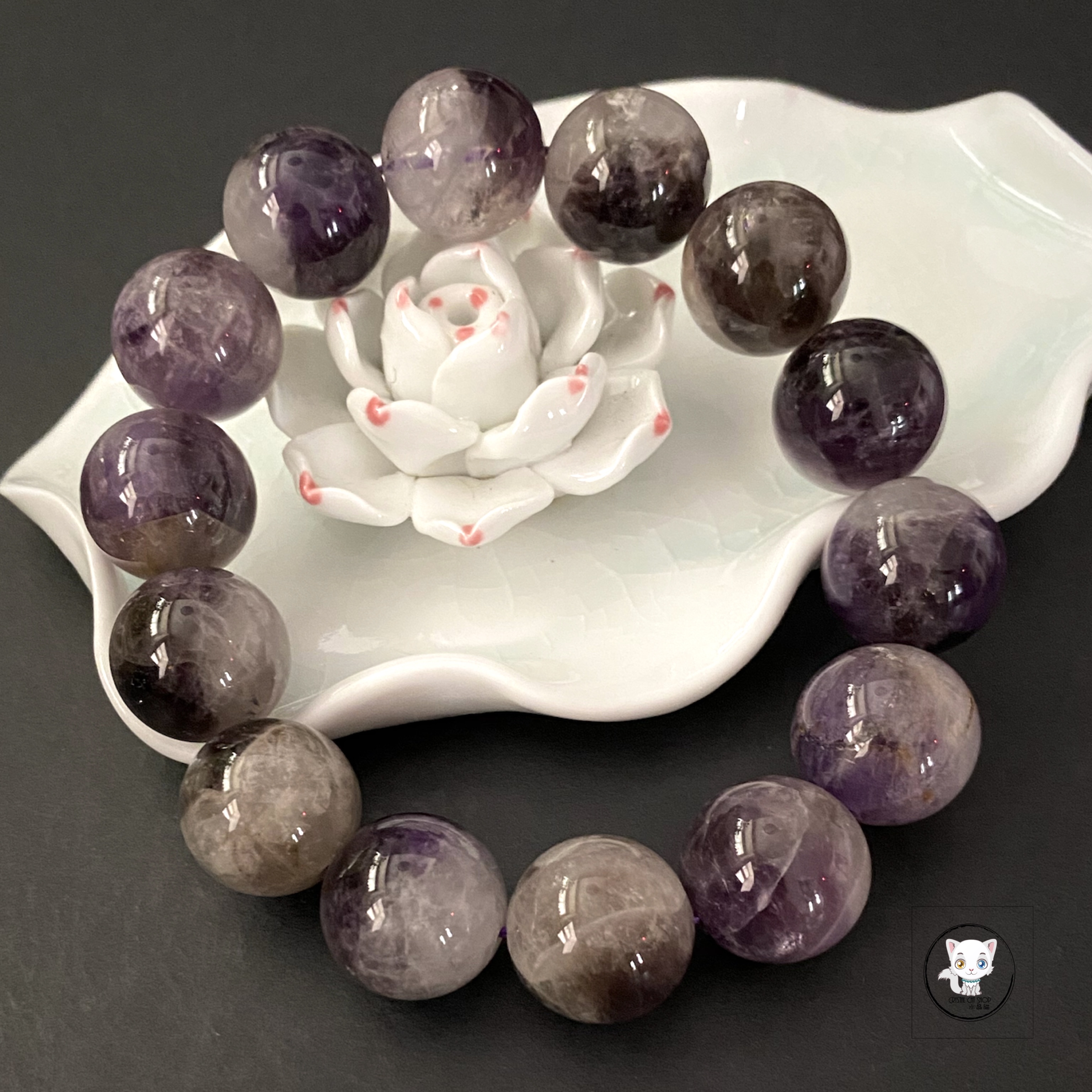 紫黑極光水晶手鏈 16.5mm