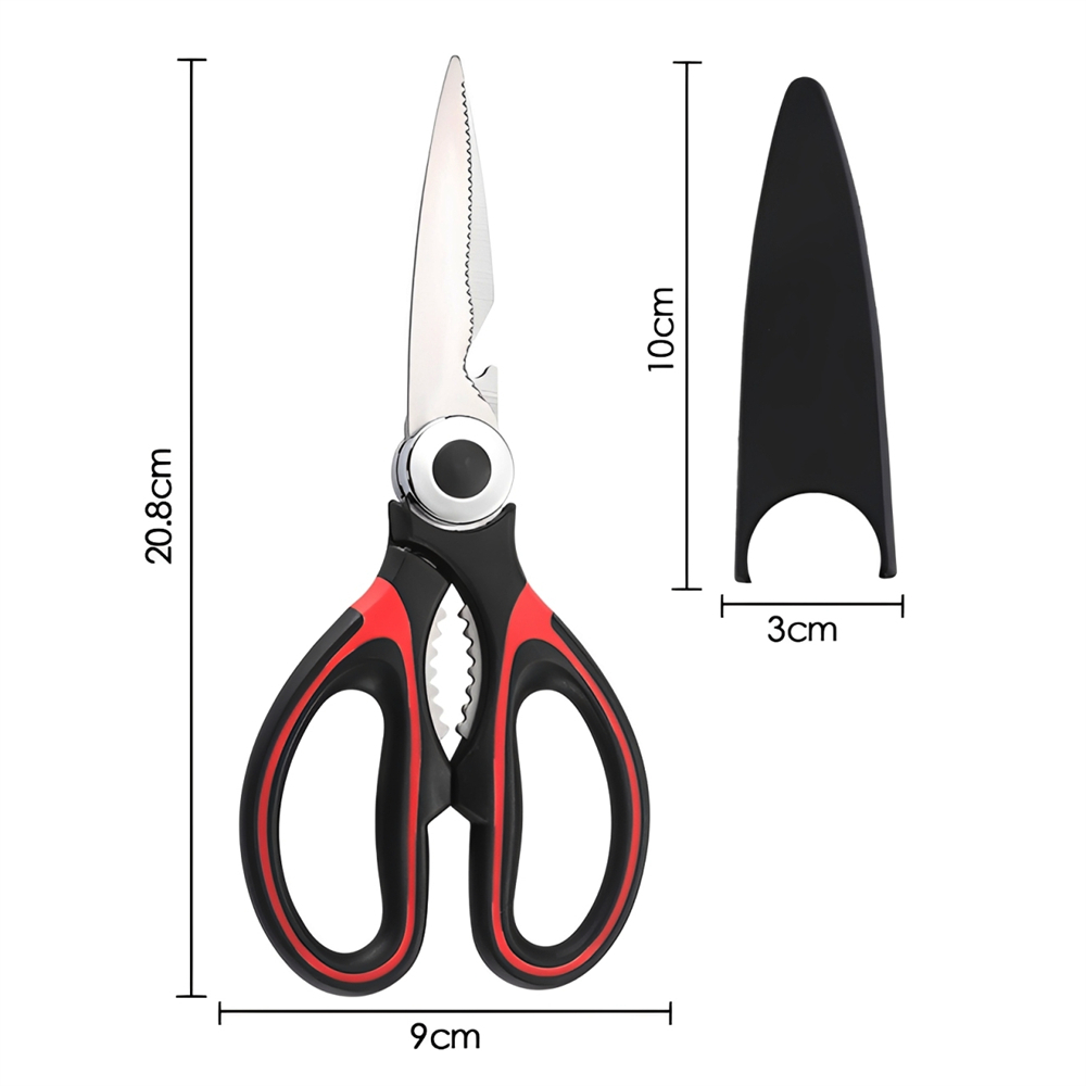 不鏽鋼廚房剪刀 2.5紅黑 UA0535