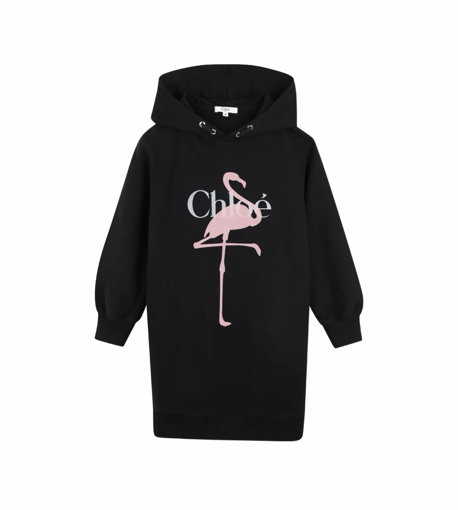 Chloe 粉紅火烈鳥圖案品牌 Logo衛衣