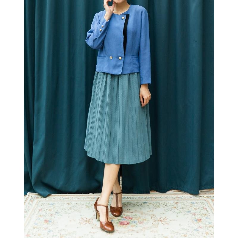 C.a. 1980s Geometric Linear Blue and Black Duo0-Colour Two Way Autumn Blazer (MT1606-22)