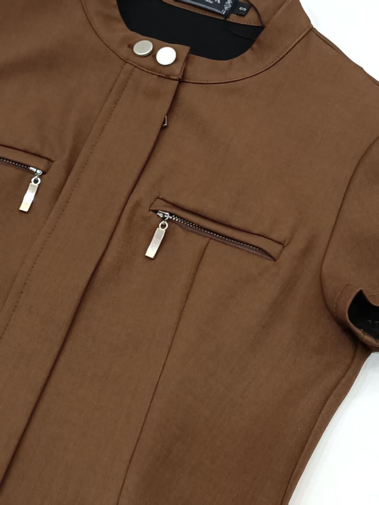 Stand-Collar Suiting Dress M233