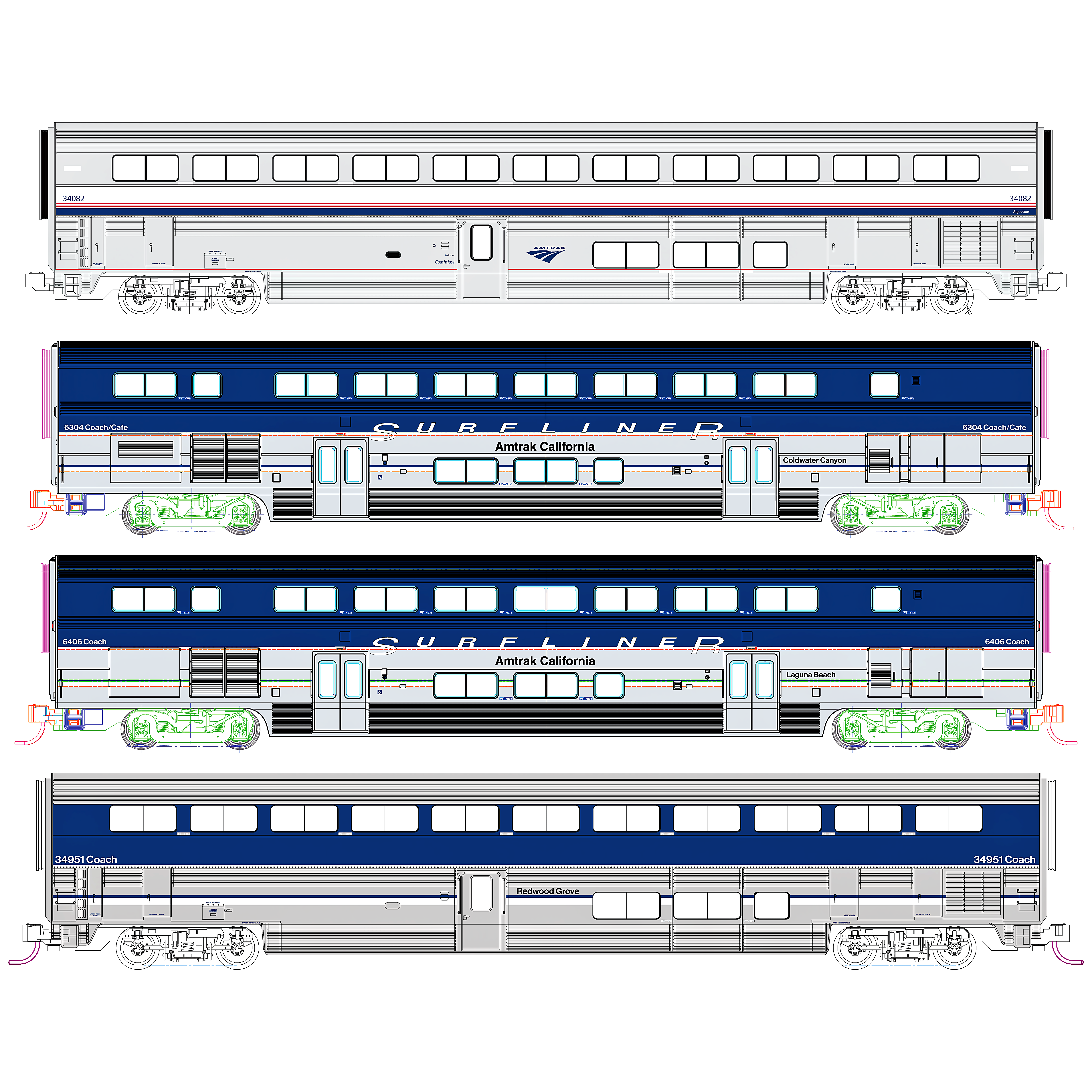 太平洋衝浪者號 The Pacific Surfliner Kato增節車廂四節一套