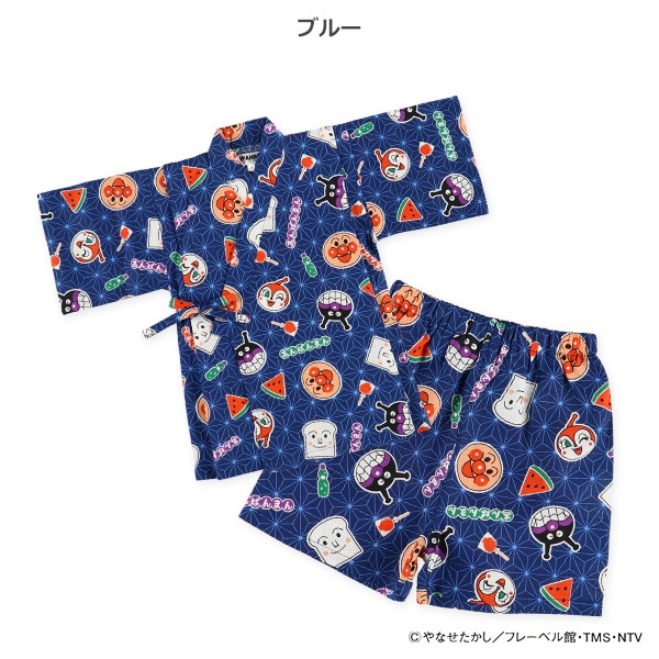 🇯🇵預訂 日本直送🇯🇵麵包超人滿印純棉藍色甚平上下套裝