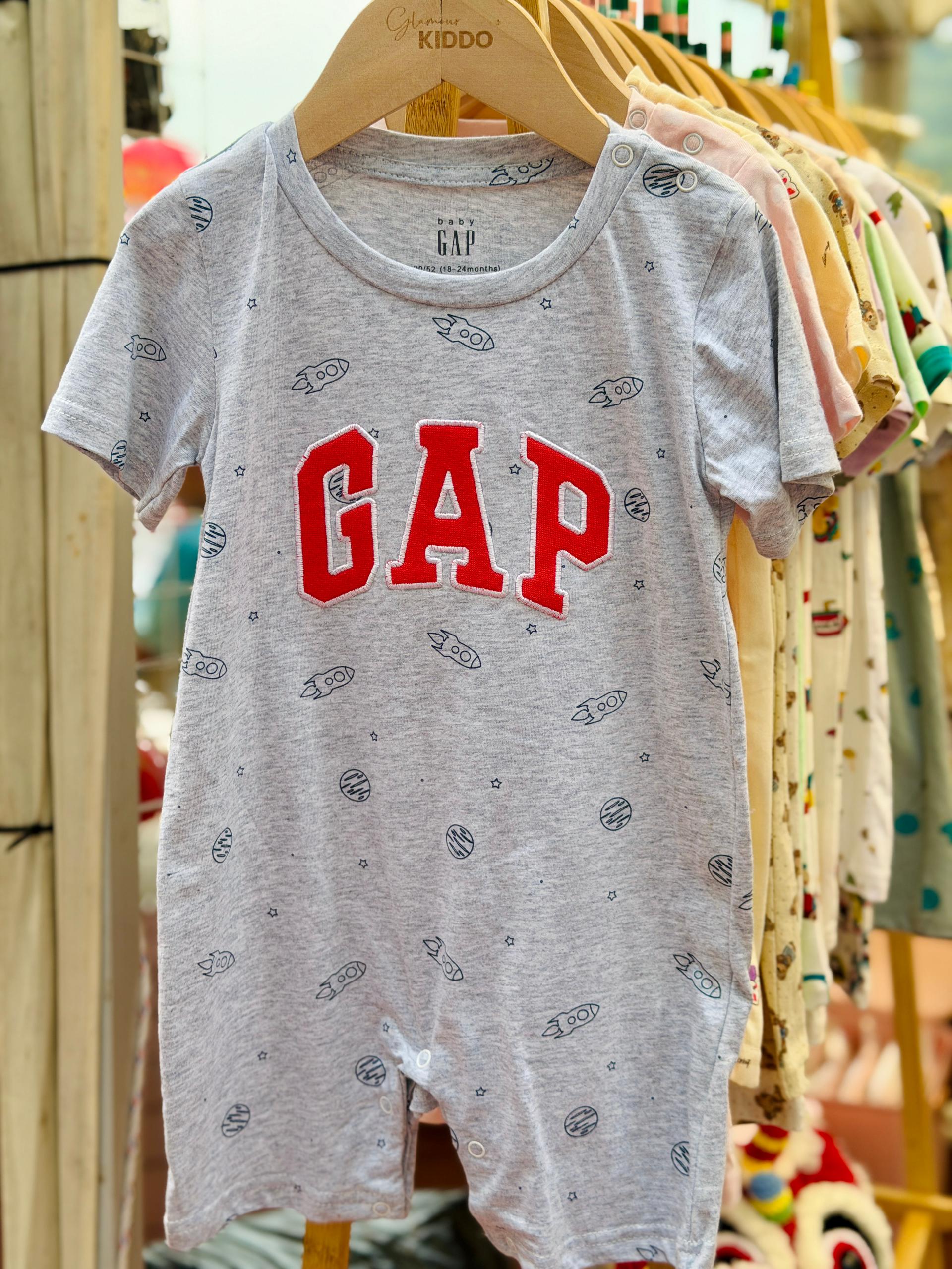 Baby GAP Gray Space Print Romper - 18-24 Months