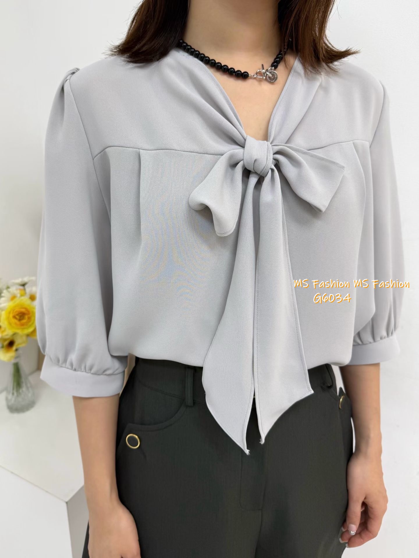 G6034 韓國🇰🇷V領大蝴蝶top