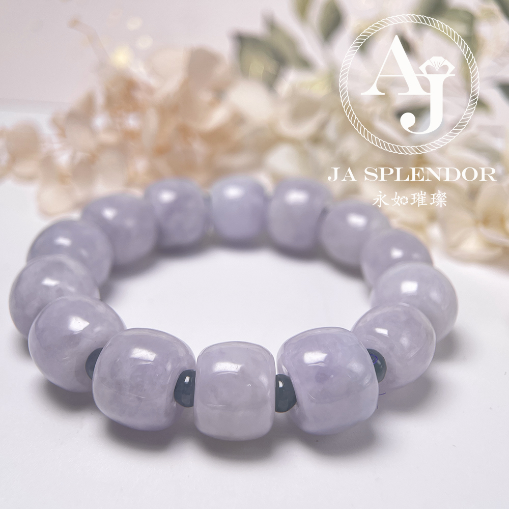 FB26-H60 天然翡翠A玉 紫玉路路通手串