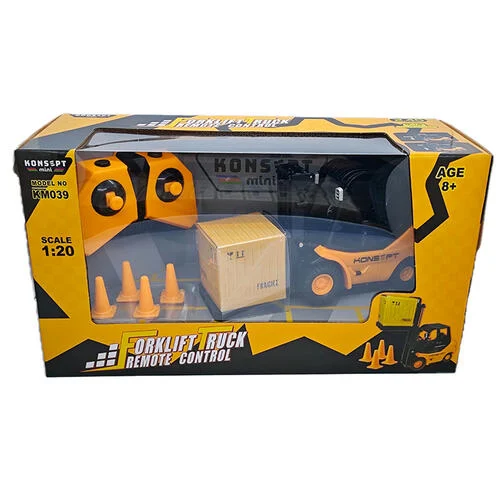 遙控叉車玩具 1:20 Forklift Truck RC工程車 模擬搬運叉車 附貨箱路障 兒童遙控車
