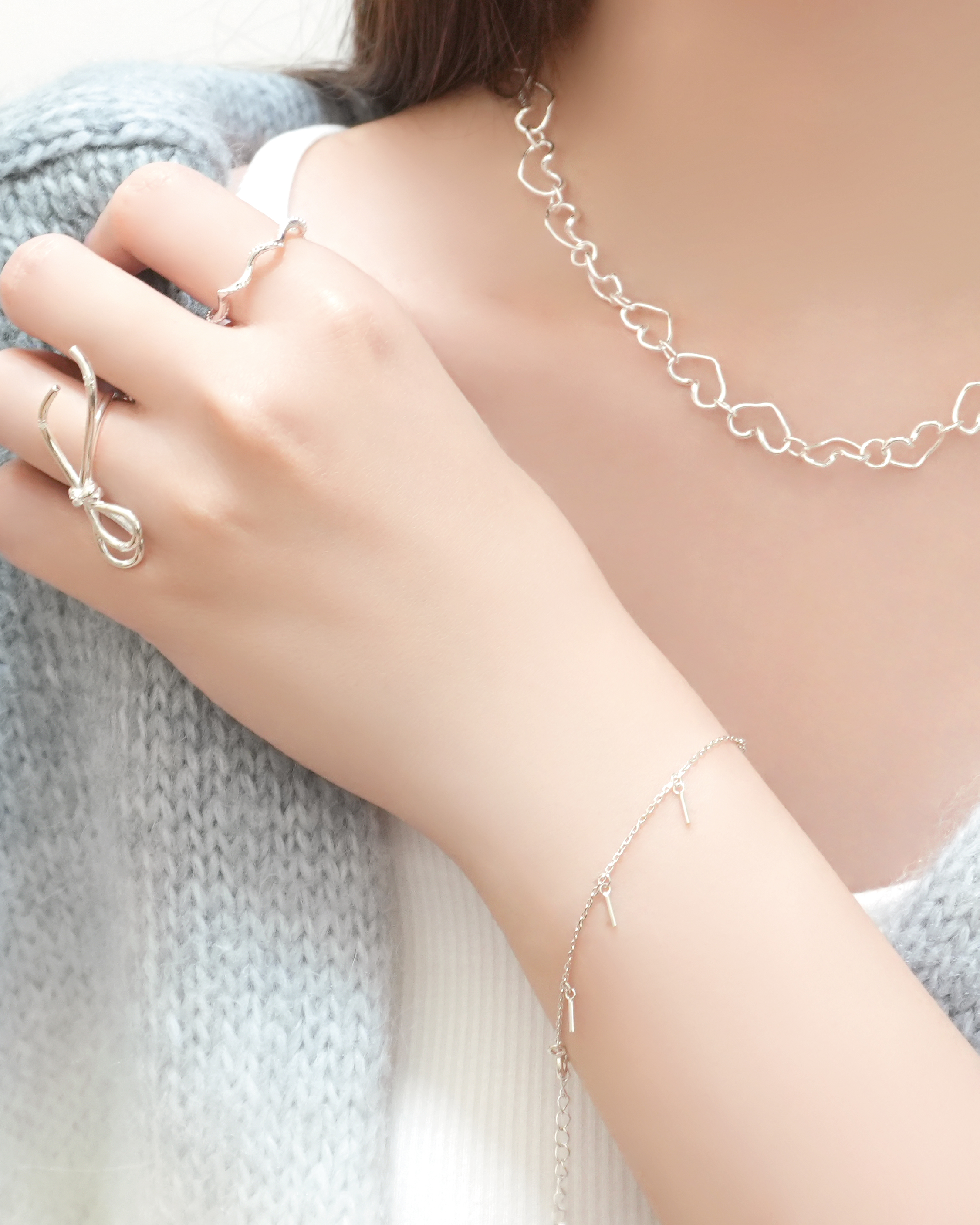 Sleek Silver Tassel Bracelet