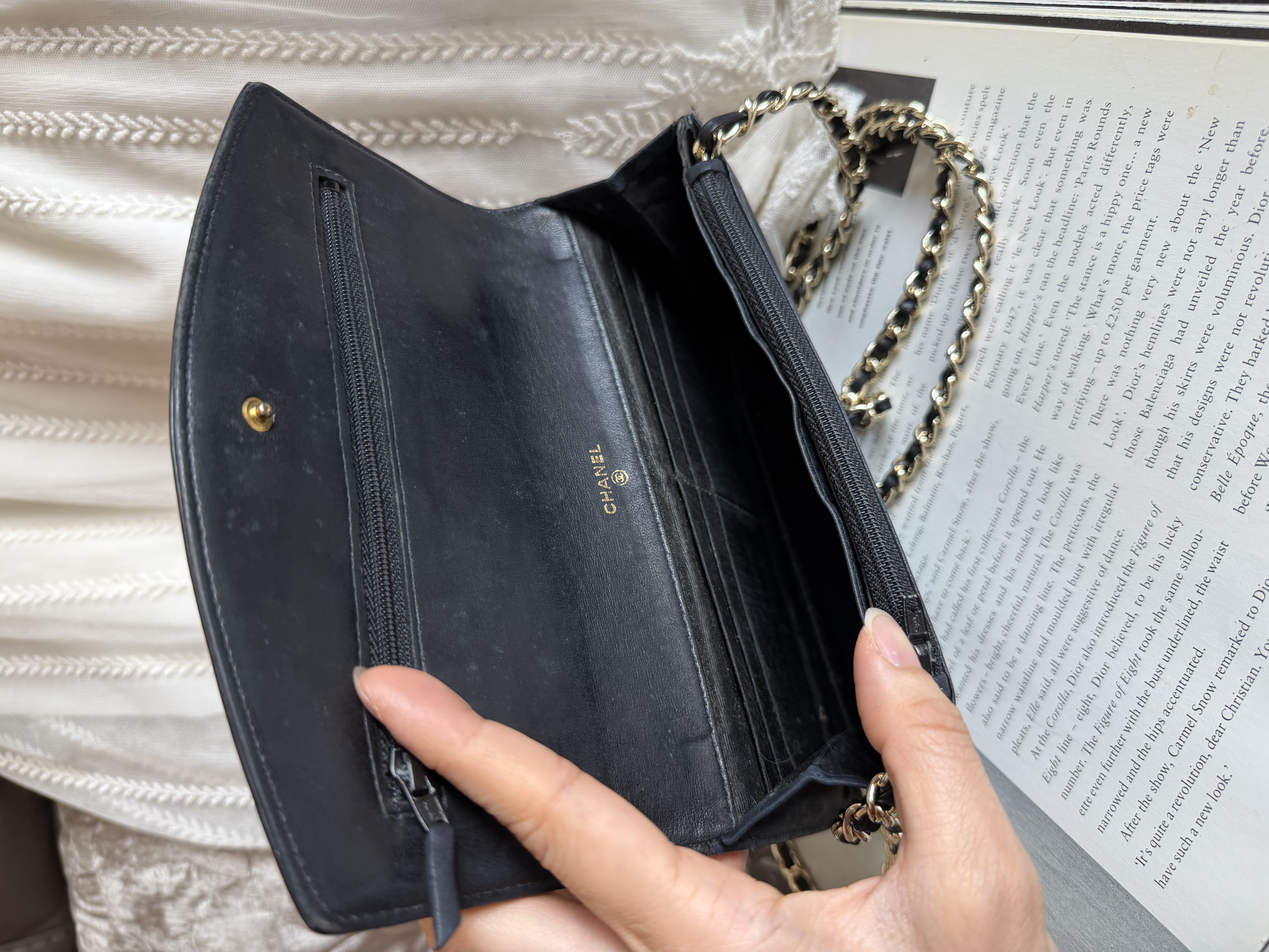 Vintage Chanel patent leather wallet 