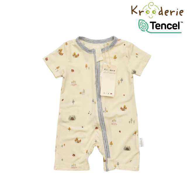 Krooderie TENCEL Short Sleeve Short Pant Zip Romper