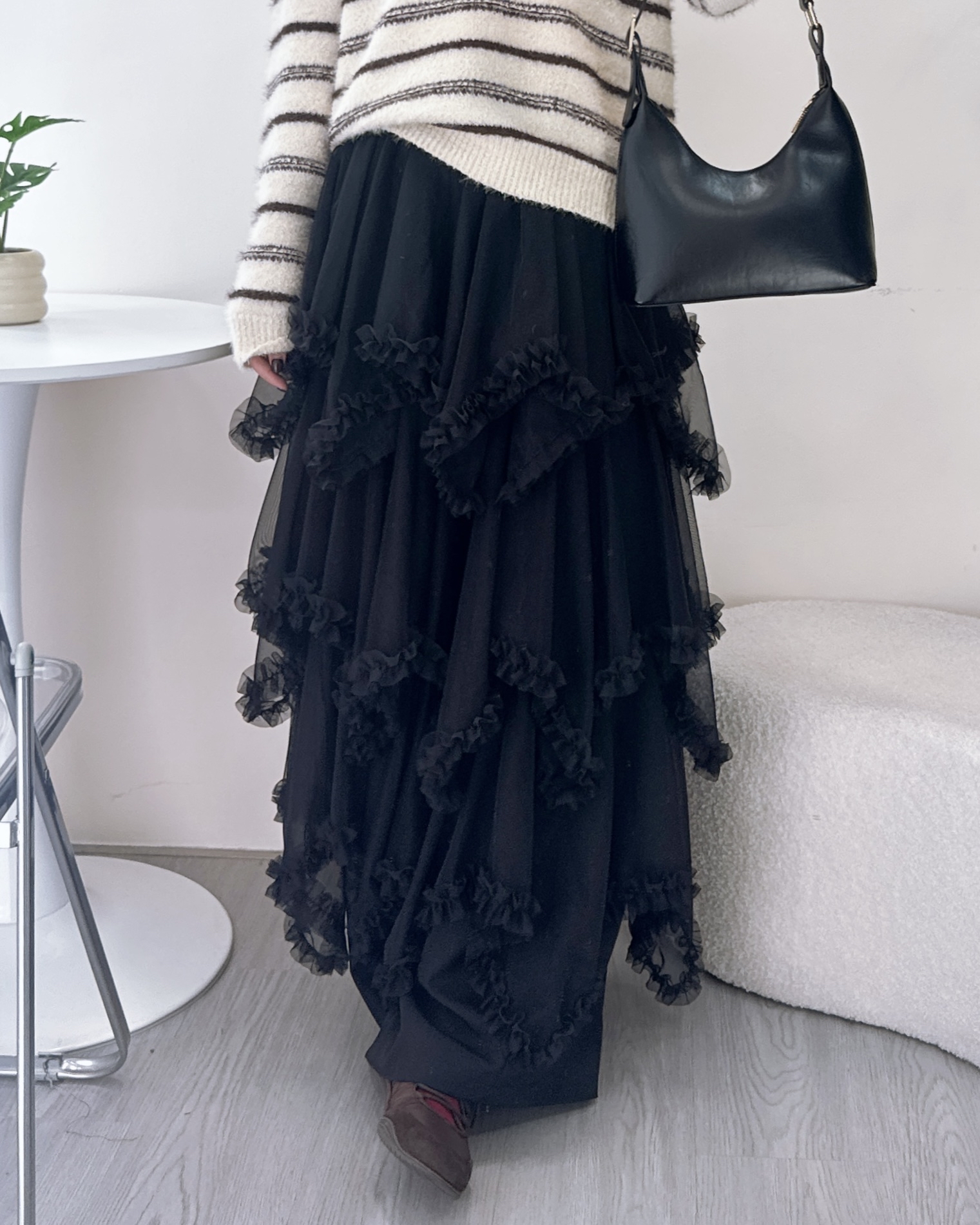 超美必入手不規則網紗裙 2色