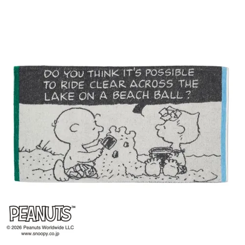 日本直送~新款Snoopy毛巾枕頭套 海灘藍色