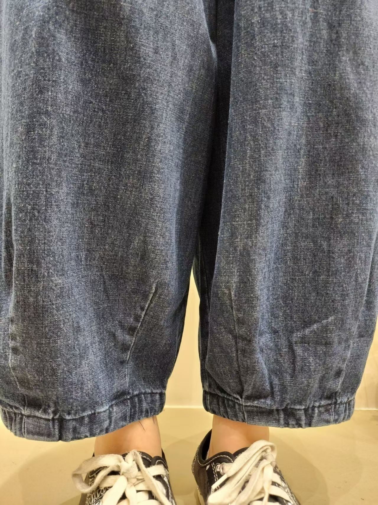 橡筋腰口袋洗水牛
