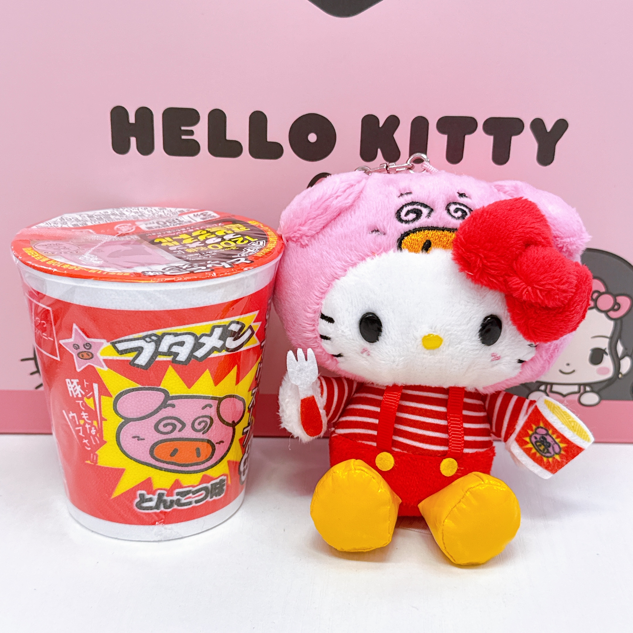 ❤️日本直送Sanrio Butaman 豬豬拉麵合作系列 公仔掛飾 附送杯麵和貼紙隨機抽出