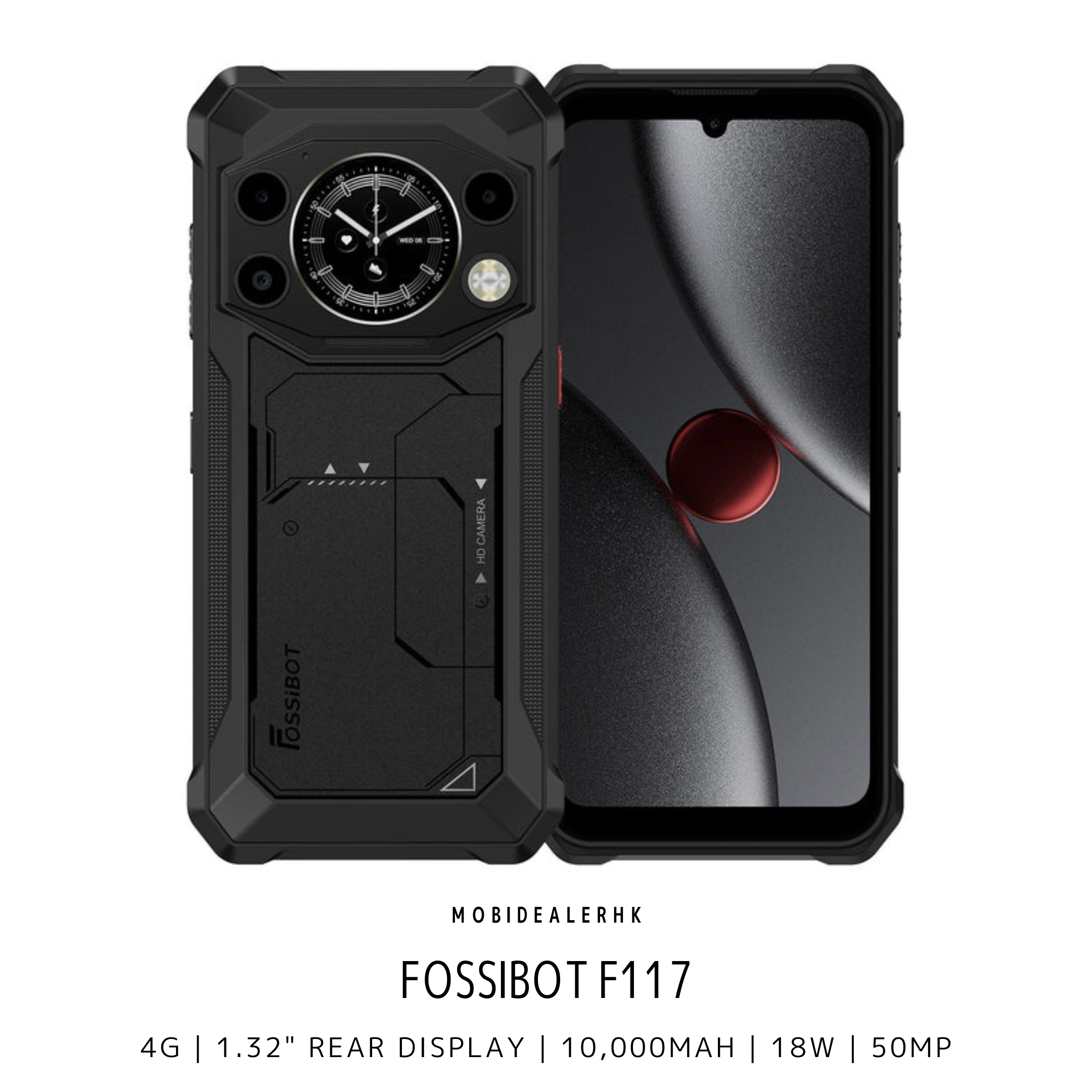 Fossibot F117 | 4G | 三防手機 | 1.32吋副屏 | 10000mAh | 50MP