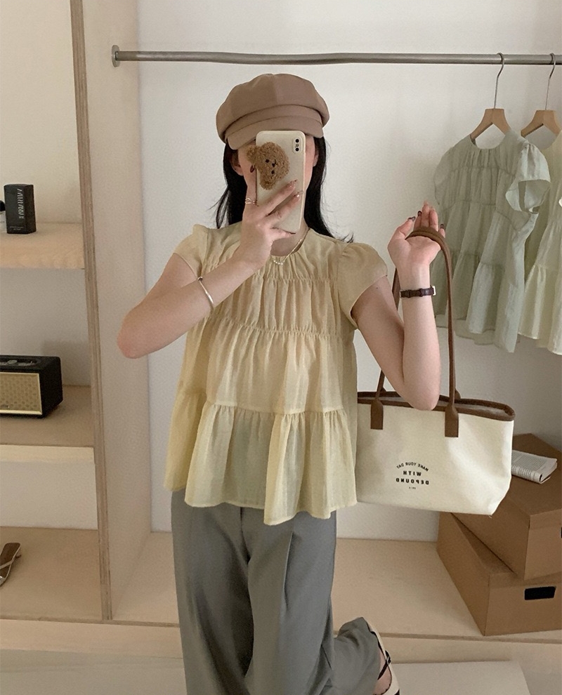 Oni Style Ruffle Blouse 韩系小衫 （ 4 colour ）