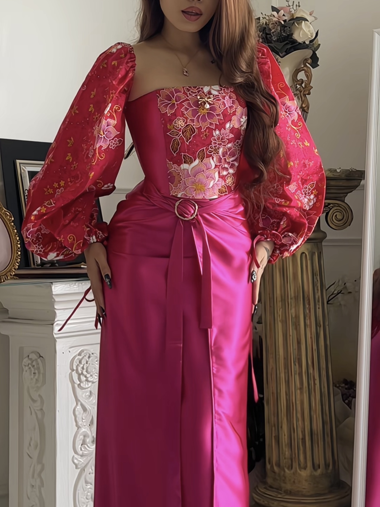 Batik Corset Set in Hot Pink - Limited Edition