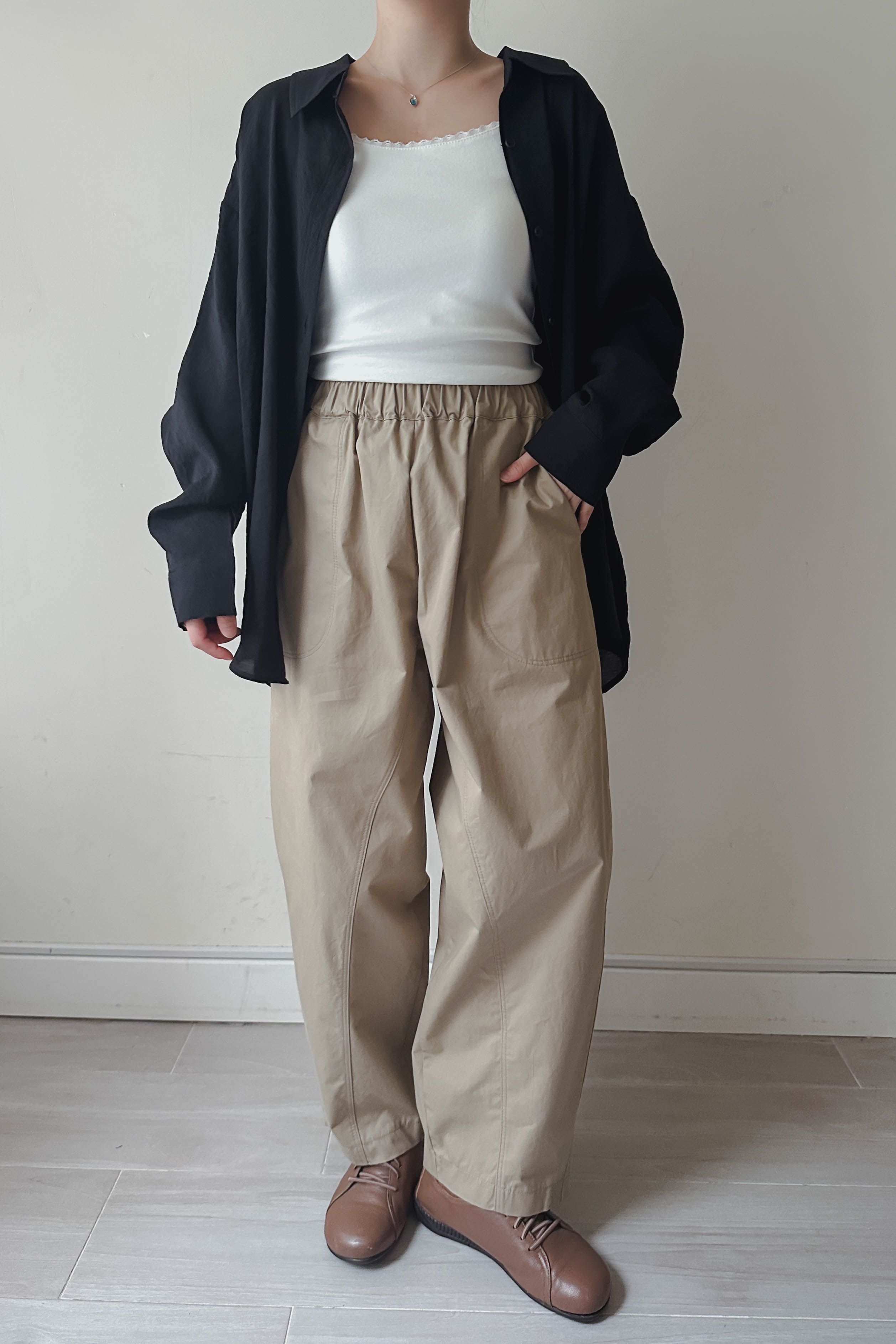 棉質輕身九分彎刀褲 (三色入)