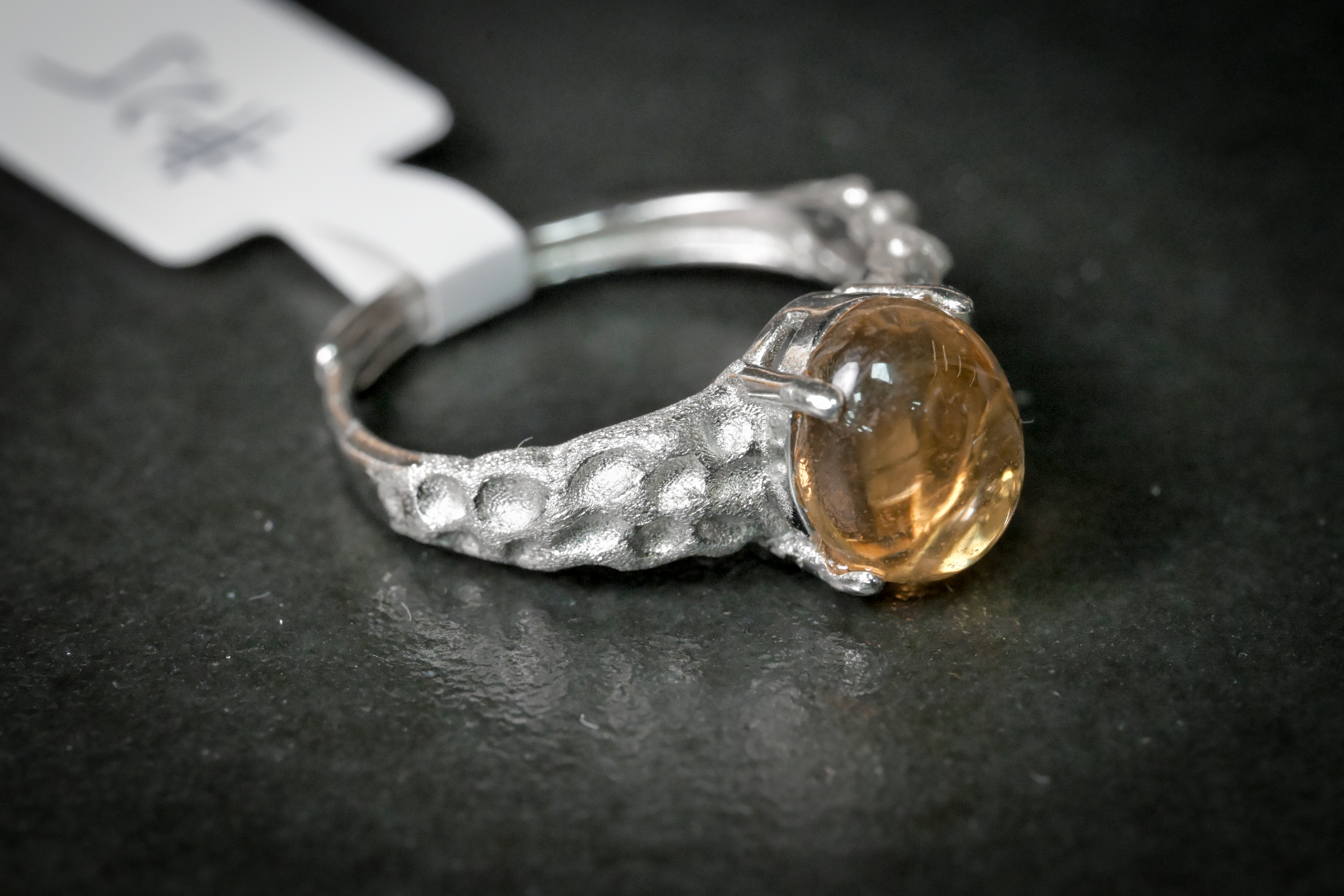 黃水晶純銀戒指 #025｜日信水晶 身心工房｜Yellow Citrine Sterling Silver Ring #025