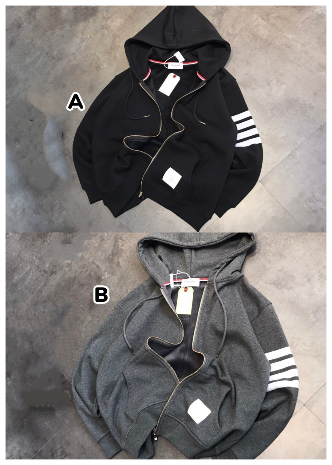 THOM BROWNE 加絨連帽拉鍊外套