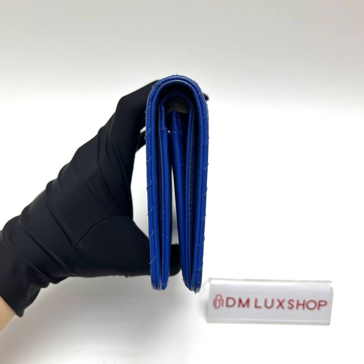 Chanel Chevron Blue Long Wallet (Serial 22)