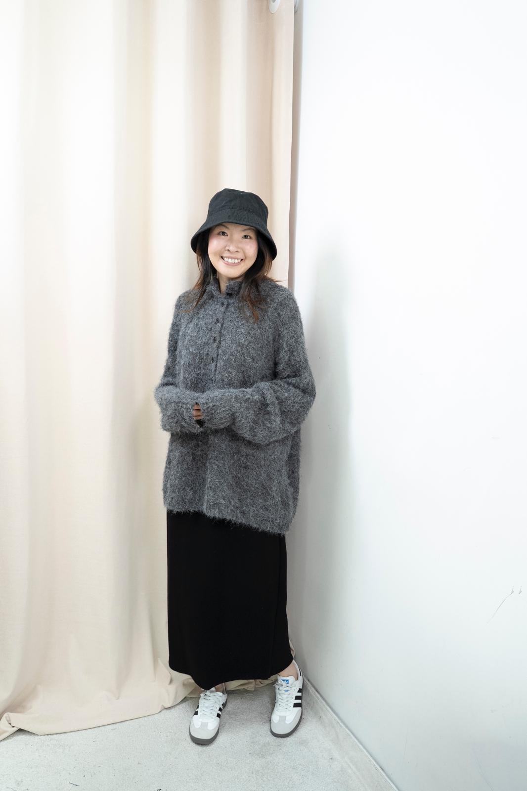 馬海毛鬆鬆針織毛衣（灰色）