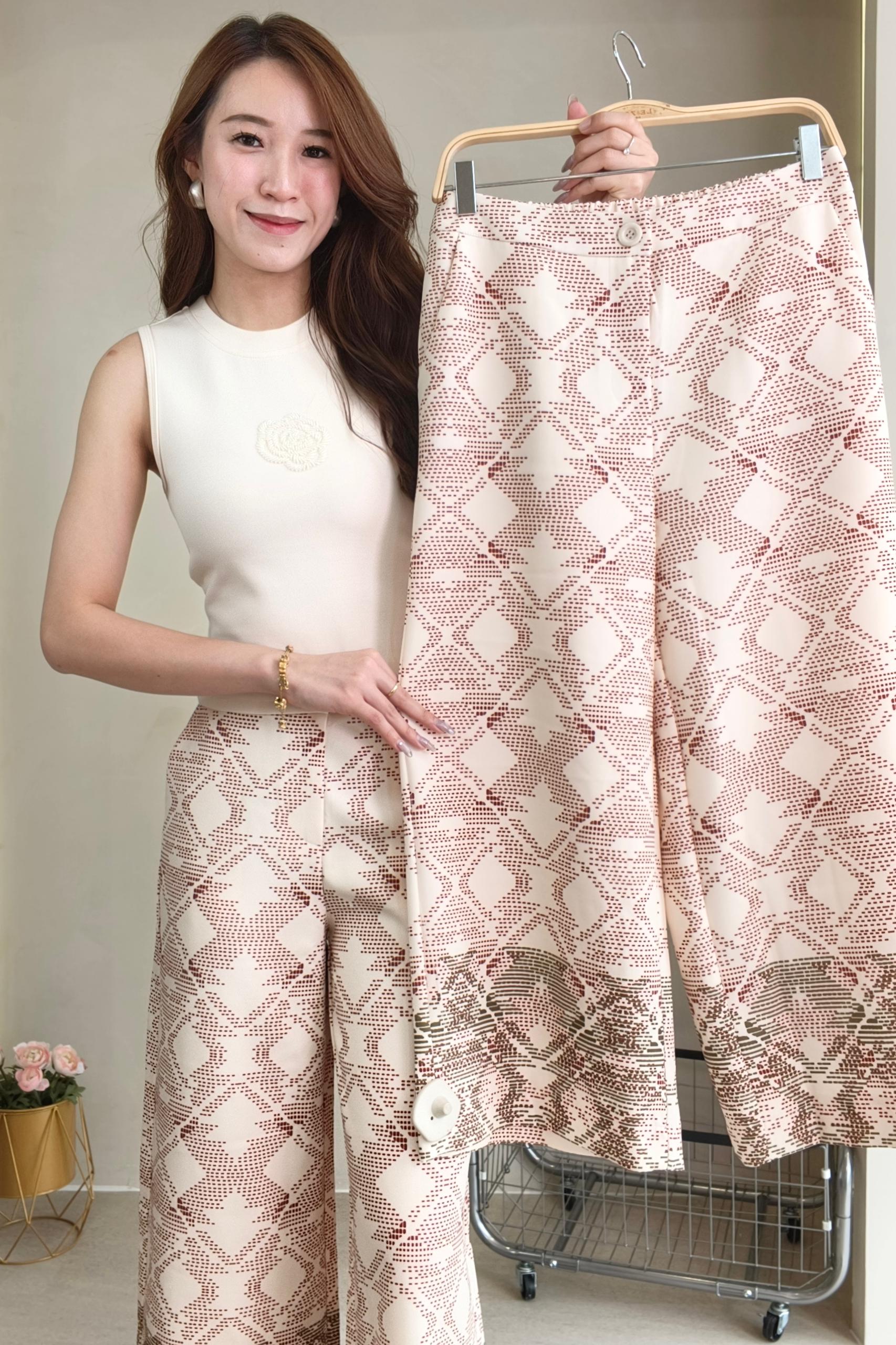 69020 Desert Bloom Printed Wide Leg Pants