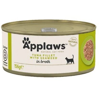 Applaws 湯煮吞拿魚+紫菜 全天然成貓罐頭 156gx24