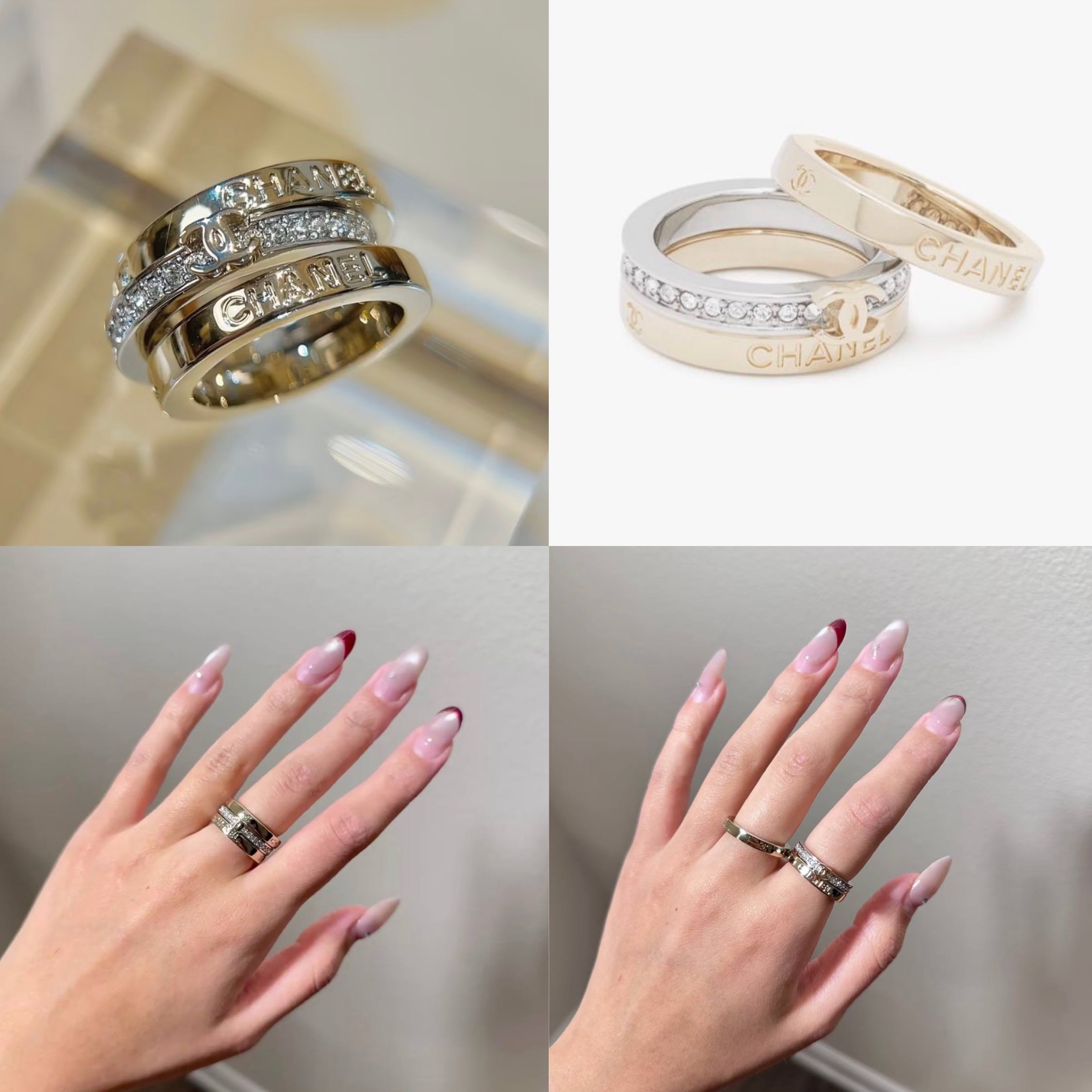 Chanel 26P 一set3件 戒指 可以疊戴可以分開戴😍 其中一隻有閃石💖💖  除返開每隻戒指$2600 😛  Size 52/54
