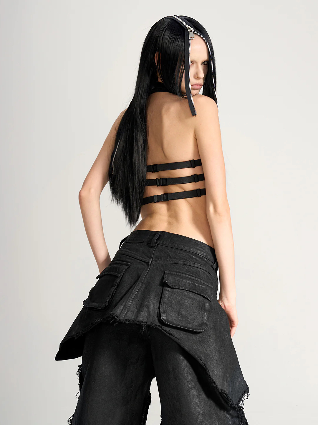 VAR-46｜OATHBREAK · BLACKFILM WAX-CRACK DENIM PANTS