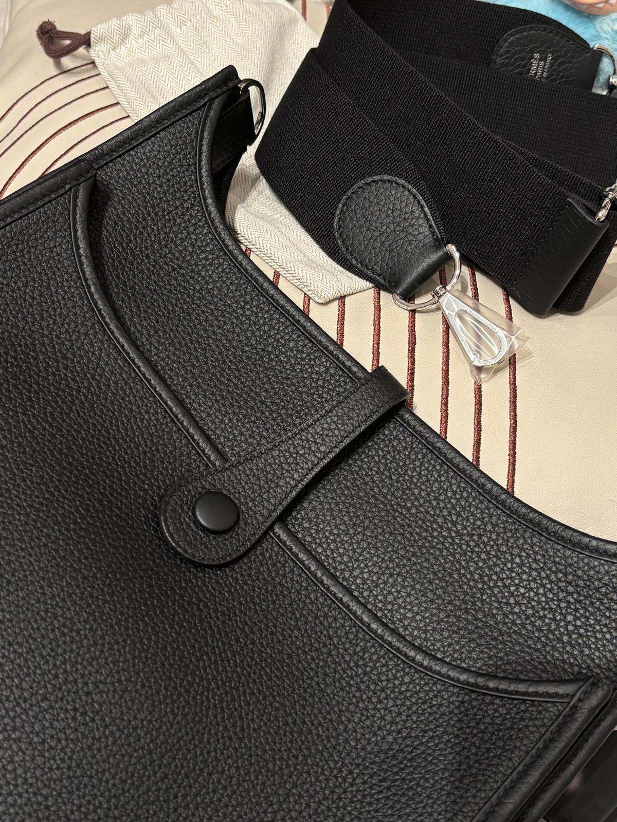 Hermes Evelyne 29 Stamp K 黑色牛皮銀扣 100%Authentic, 99%New ✅收據副本 ✅Dust bag✅Box