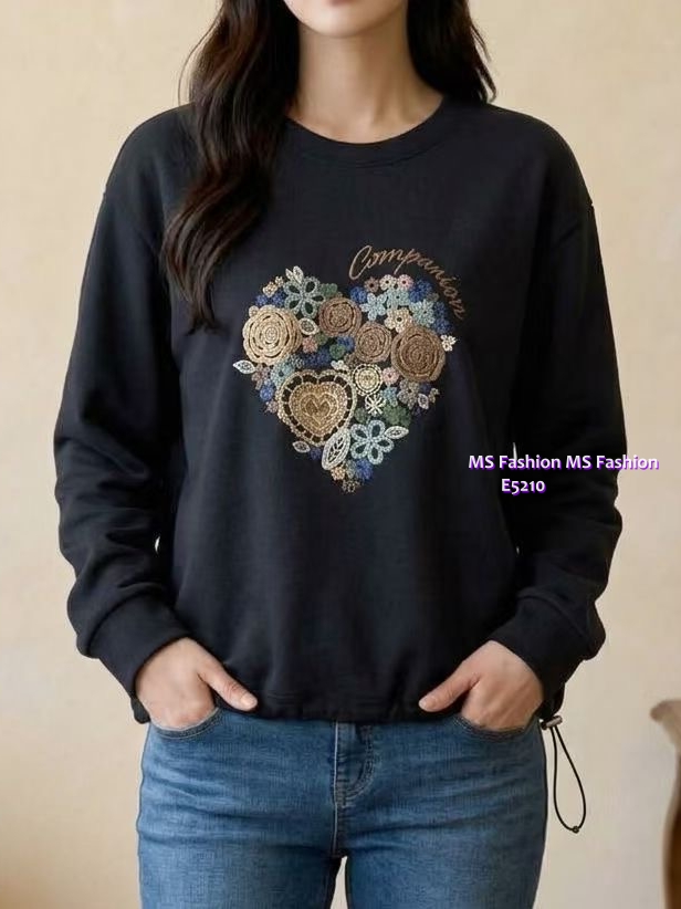E5210 花花心形print top