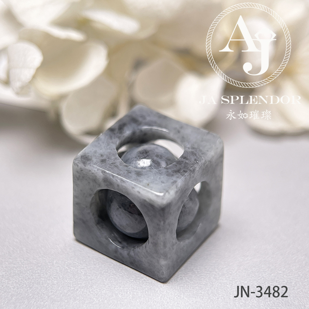 JN-3475/81/82/84 天然翡翠A玉 烏鷄招財進寶骰子吊墜