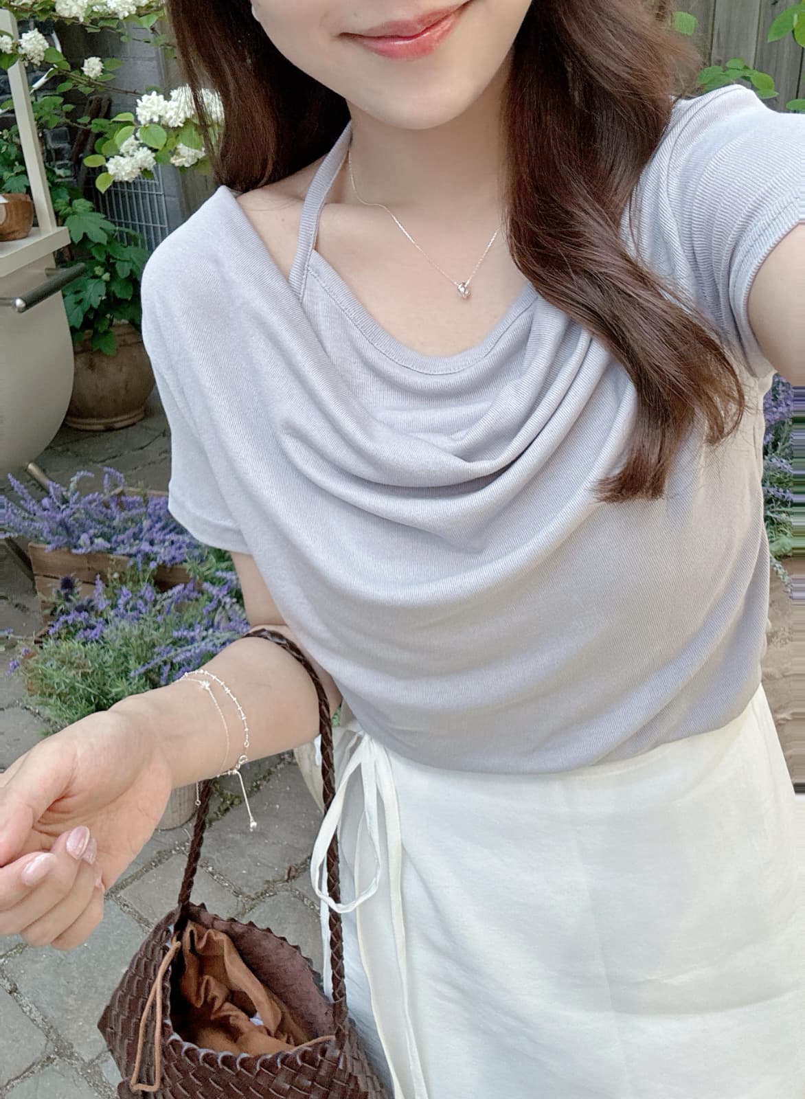 【顯瘦款式】層次感疊領掛頸短袖上衣