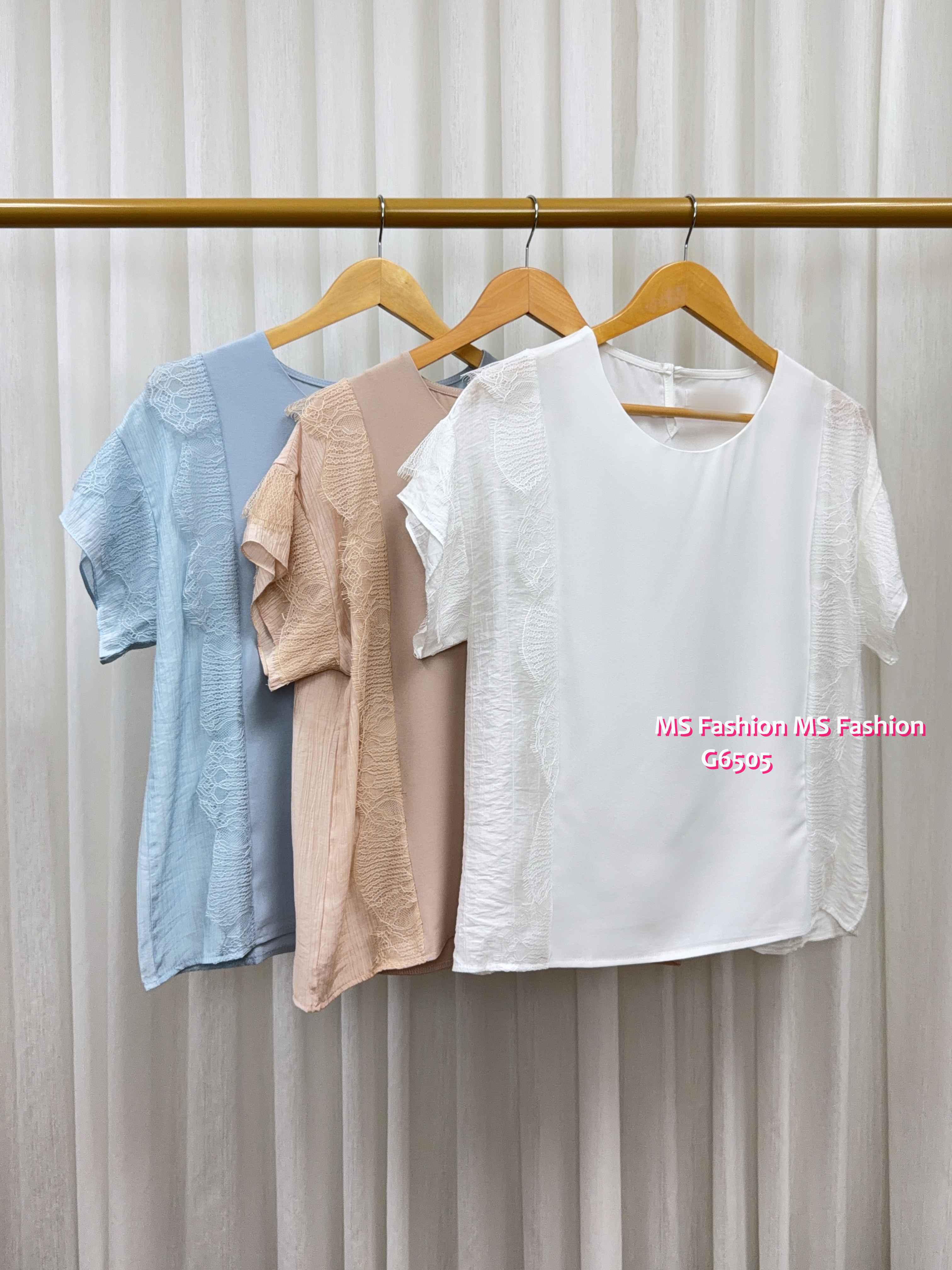G6505 靚料拼lace top