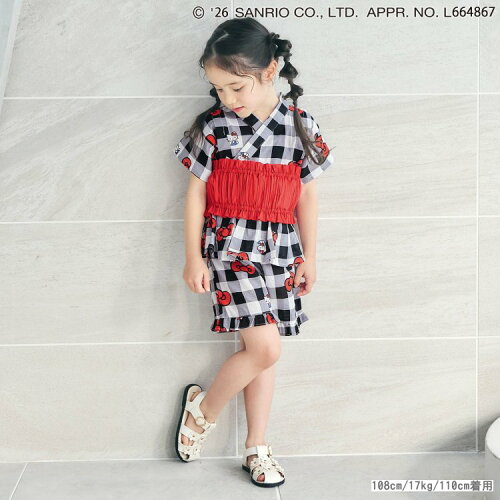 🆕【⭐訂購⭐】🌀 🇯🇵 日本直送 #Kitty / #Melody+#Kuromi 荷葉邊 喇叭袖 甚平+腰帶 三件套裝🌀 [ELDA-0083][260509]